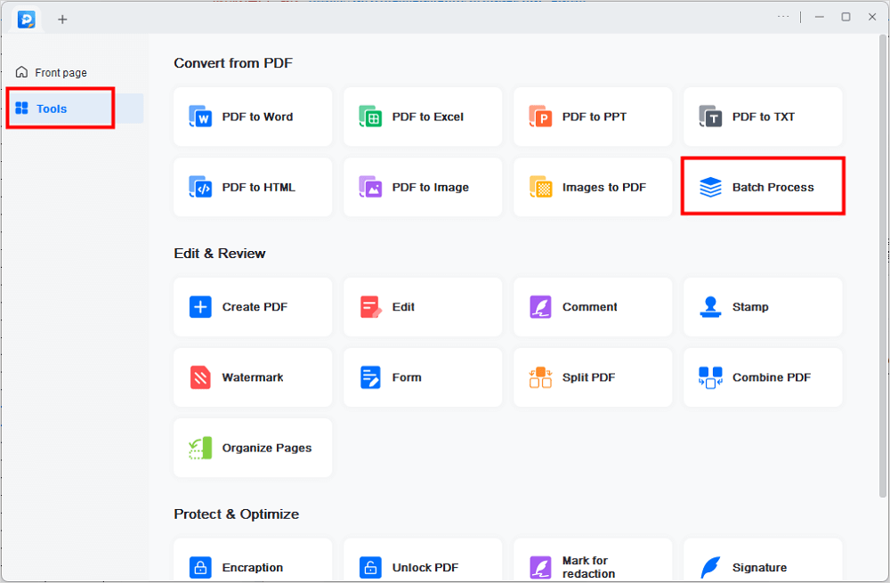choose the Batch Process button